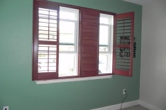 Wood Stain Look Faux Shutters